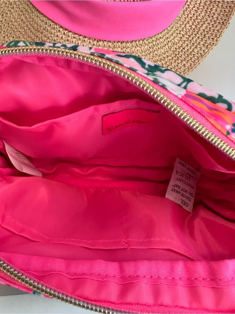 Lilly Pulitzer Pink Floral Crossbody with Multicolor Stripe Strap